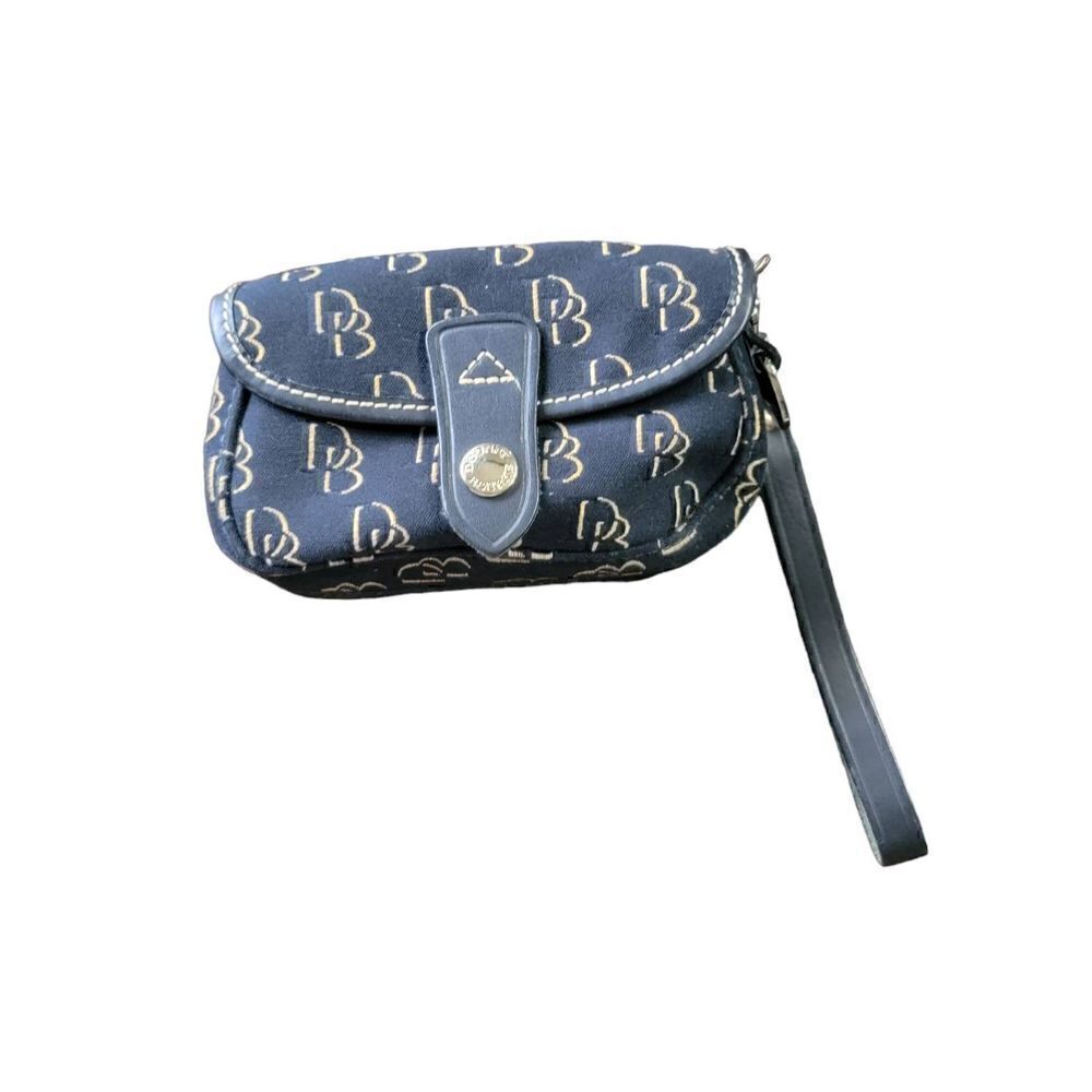 Dooney and Bourke Wristlet Black Gold DB Gold